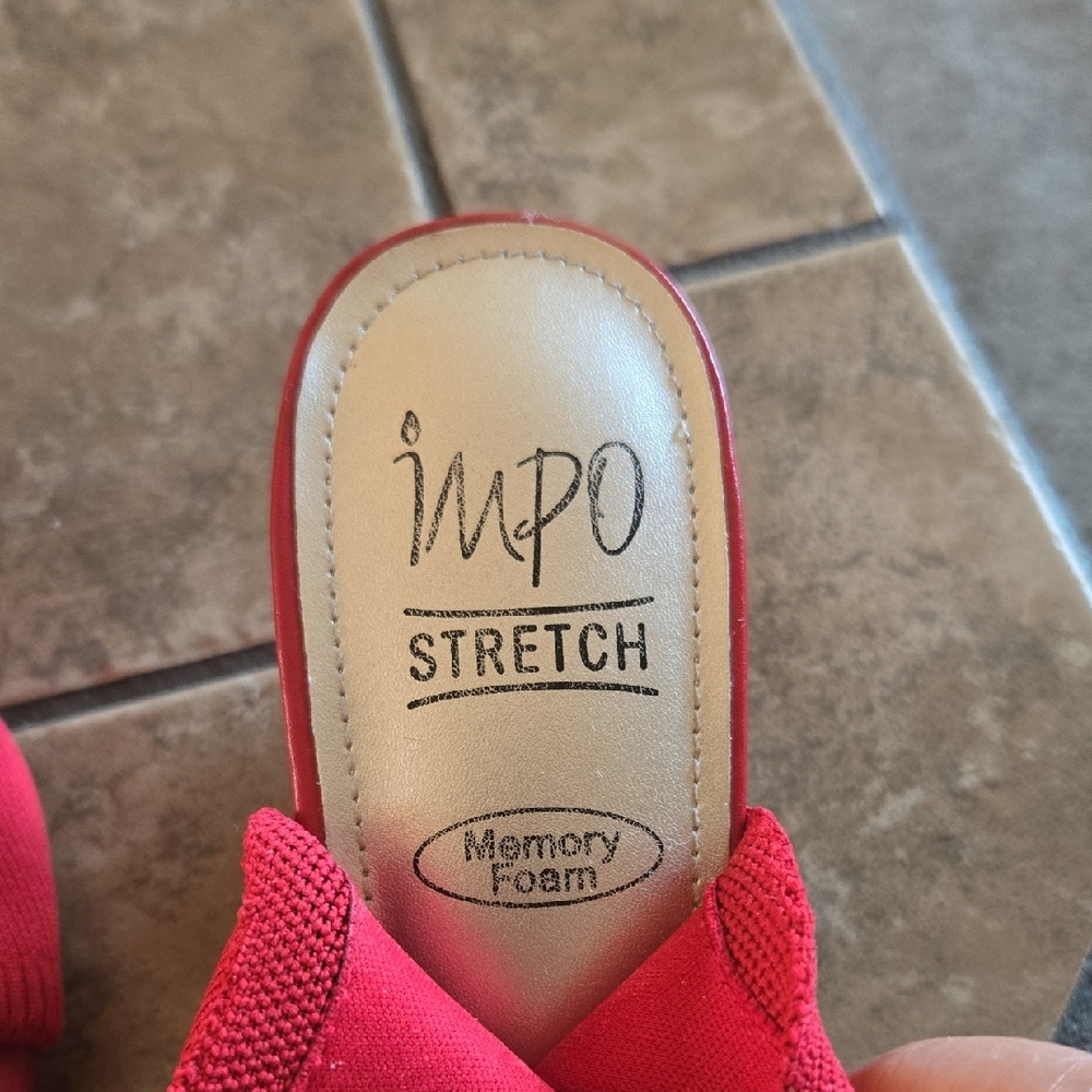 Impo Red Knit Peep-Toe Heels - Picture 8 of 8